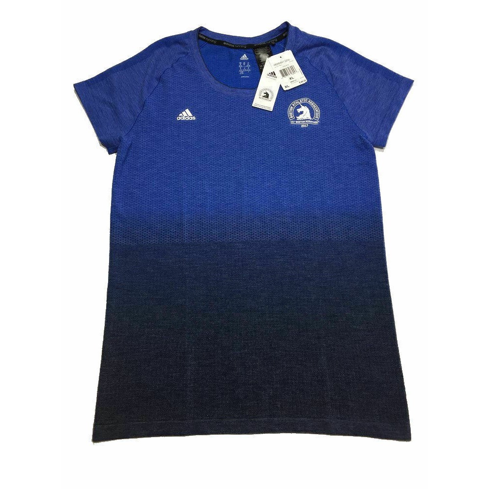NWT Boston Marathon Adidas Womens Running Shirt XL PrimeKnit Wool Blend $85 2017